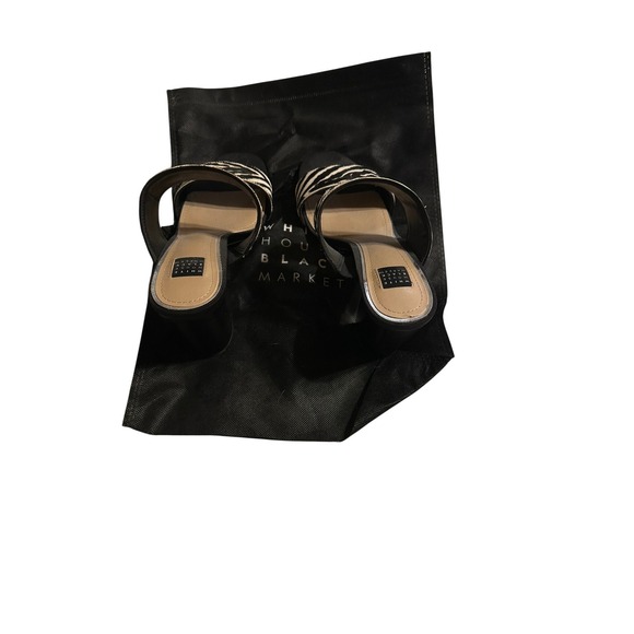 White House Black Market Cecilia Zebra Print Block Heel Mules Women's Size 8M - Picture 5 of 5